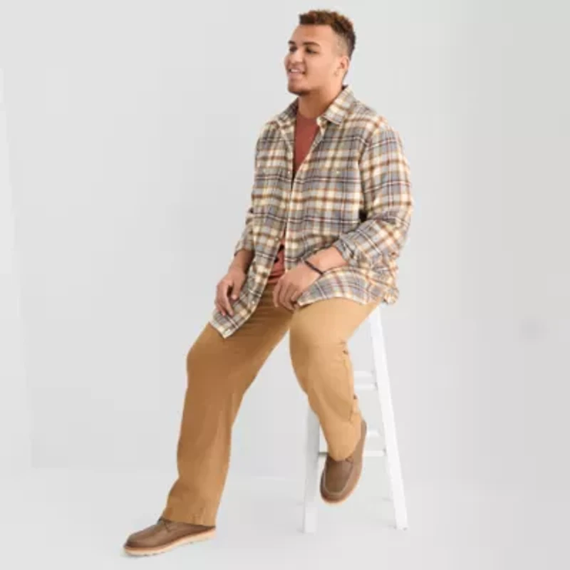 mutual weave Mens Long Sleeve Regular Fit Big and Tall Flannel Shirt