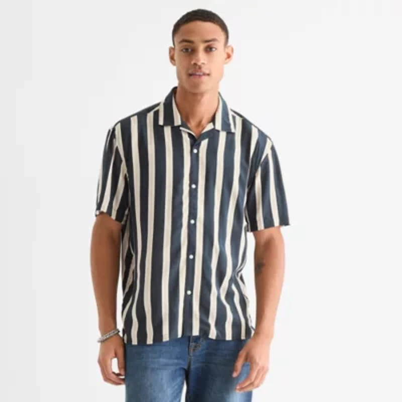 Arizona Mens Short Sleeve Regular Fit Button-Down Shirt