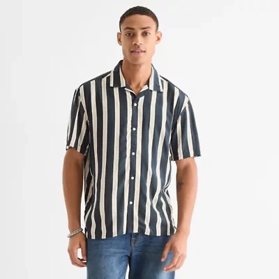 Arizona Mens Short Sleeve Regular Fit Button-Down Shirt