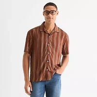 Arizona Mens Short Sleeve Regular Fit Button-Down Shirt