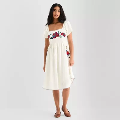 Hope & Wonder Hispanic Heritage Month Womens Embroidered Fit + Flare Dress