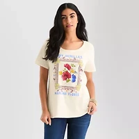 Hope & Wonder Womens Crew Neck Short Sleeve Regular Fit Graphic T-Shirt