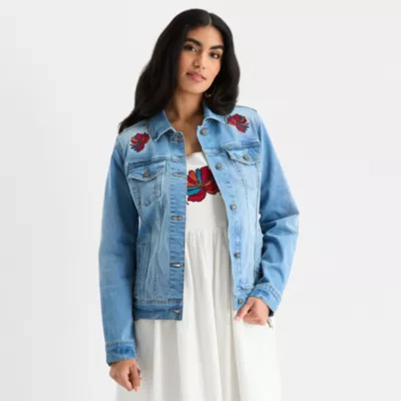Hope & Wonder Unisex Adult Denim Midweight Floral Jacket