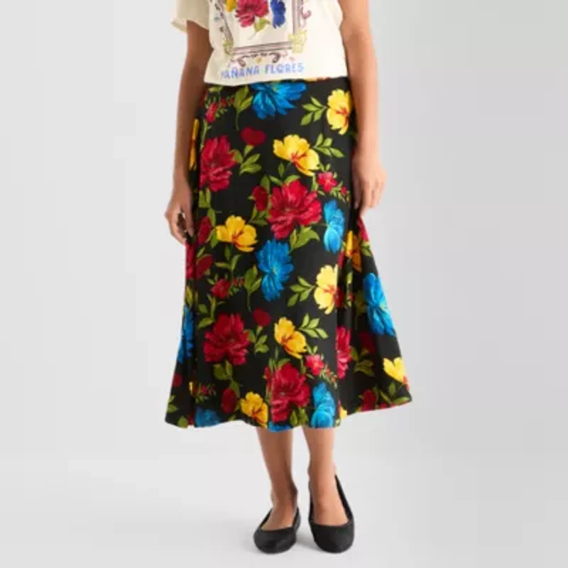 Hope & Wonder Hispanic Heritage Month Womens Floral Print Pleated Skirt