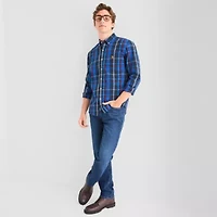 U.S. Polo Assn. Stretch Poplin Mens Long Sleeve Classic Fit Fabric Embroidered Button-Down Shirt