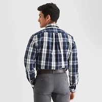 U.S. Polo Assn. Stretch Poplin Mens Long Sleeve Classic Fit Fabric Embroidered Button-Down Shirt