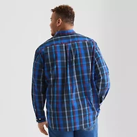 U.S. Polo Assn. Mens Long Sleeve Classic Fit Stretch Fabric Embroidered Big and Tall Button-Down Shirt