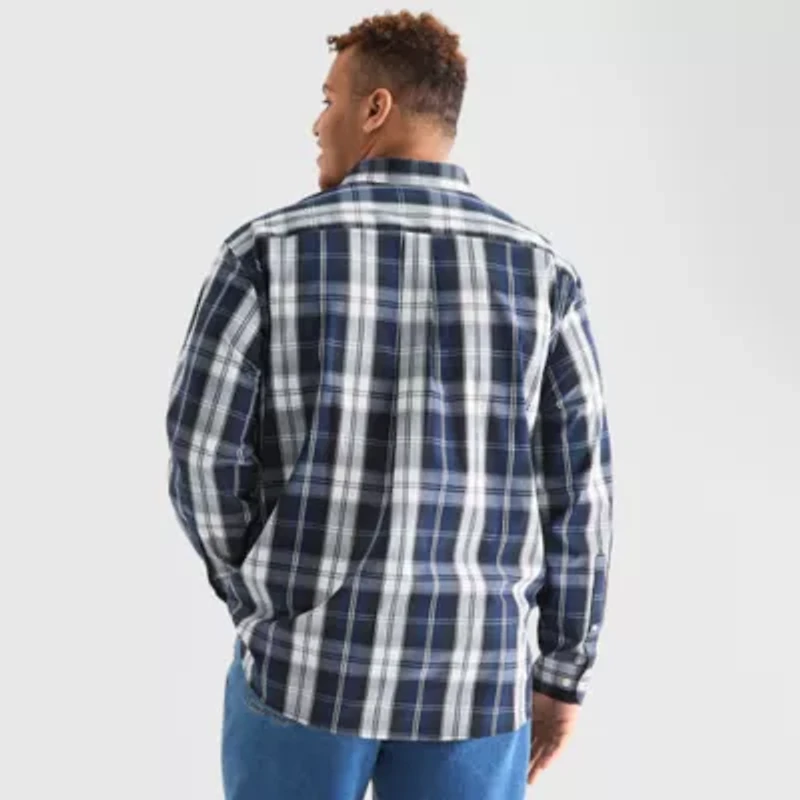 U.S. Polo Assn. Mens Long Sleeve Classic Fit Stretch Fabric Embroidered Big and Tall Button-Down Shirt