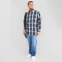 U.S. Polo Assn. Mens Long Sleeve Classic Fit Stretch Fabric Embroidered Big and Tall Button-Down Shirt