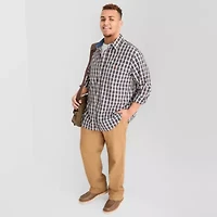 U.S. Polo Assn. Mens Long Sleeve Classic Fit Stretch Fabric Embroidered Big and Tall Button-Down Shirt