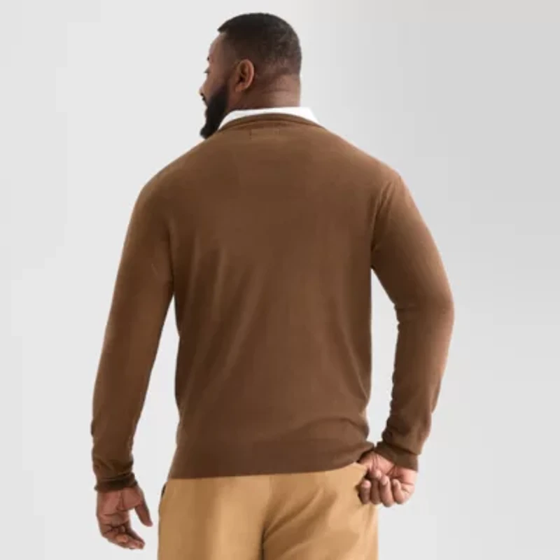 St. John's Bay Fine Gauge Big and Tall Mens Crew Neck Long Sleeve Pullover Sweater