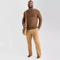 St. John's Bay Fine Gauge Big and Tall Mens Crew Neck Long Sleeve Pullover Sweater