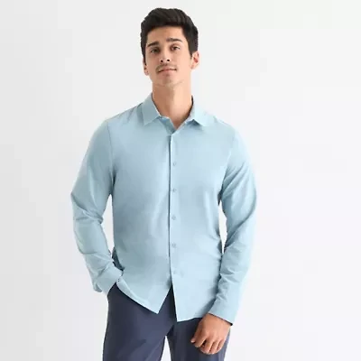 Stylus Mens Long Sleeve Cuffed Regular Fit Button-Down Shirt