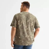 Arizona Mens Crew Neck Short Sleeve Regular Fit Big and Tall Graphic T-Shirt