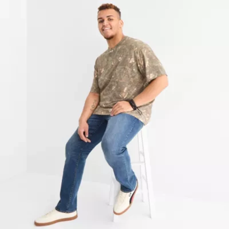 Arizona Mens Crew Neck Short Sleeve Regular Fit Big and Tall Graphic T-Shirt