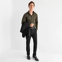 J. Ferrar Ultra Comfort Mens Long Sleeve Cuffed Slim Fit Stretch Fabric Wrinkle Free Button-Down Shirt