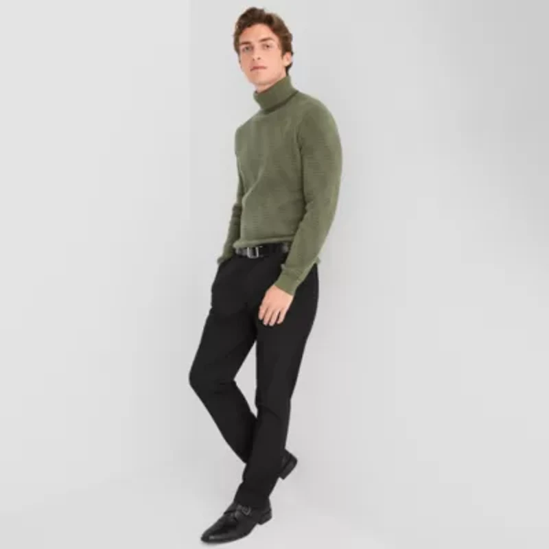 J. Ferrar Mens Long Sleeve Regular Fit Turtleneck
