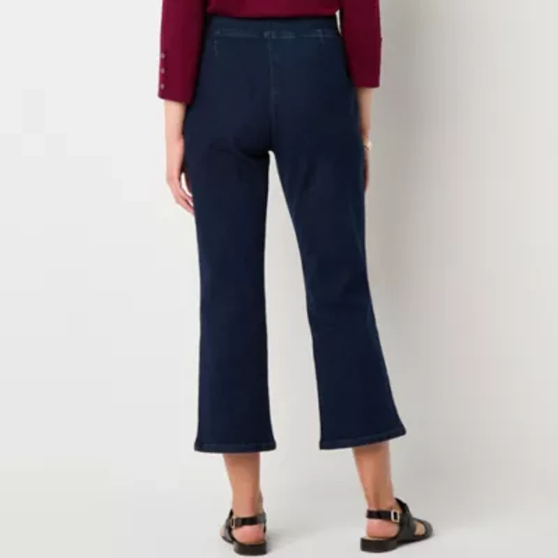 Liz Claiborne Womens Bootcut Mid Rise Cropped Pant