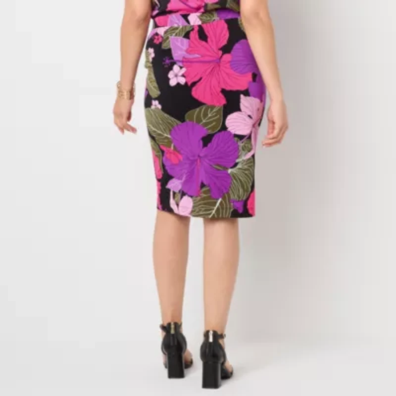 Liz Claiborne Womens Mid Rise Pencil Skirt