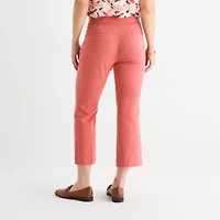 Liz Claiborne Lisa Womens Flare Mid Rise Cropped Pant