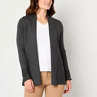 Liz Claiborne Womens Long Sleeve Open Front Cardigan