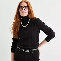 St. John's Bay Womens Turtleneck Long Sleeve Pullover Sweater