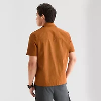 Stylus Mens Short Sleeve Mesh Woven Button-Down Shirt