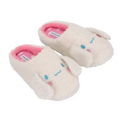 Cinnamoroll Womens Faux Fur Trim Slip-On Slippers