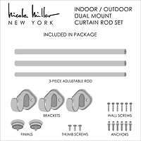 Nicole Miller Patio Country 1 Adjustable Curtain Rod