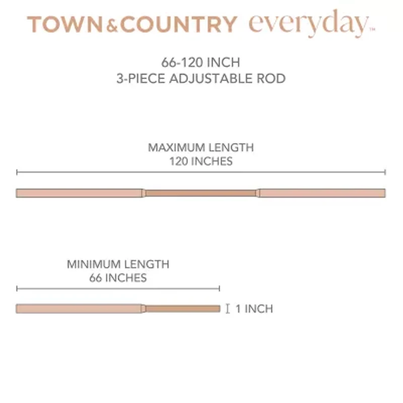 Town And Country Modern Rounded Cap 1 Adjustable Curtain Rod
