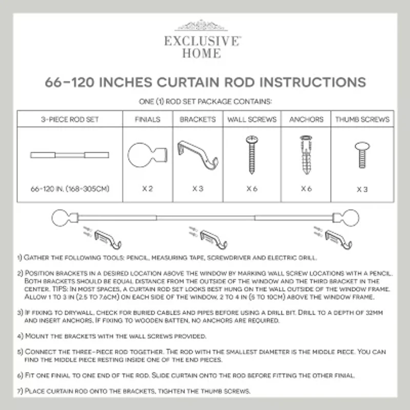 Exclusive Home Curtains Prism 1 Adjustable Curtain Rod