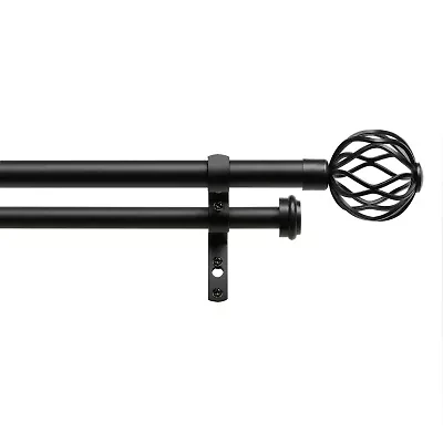 Exclusive Home Curtains Ogee/Topper Double Double Curtain Rod