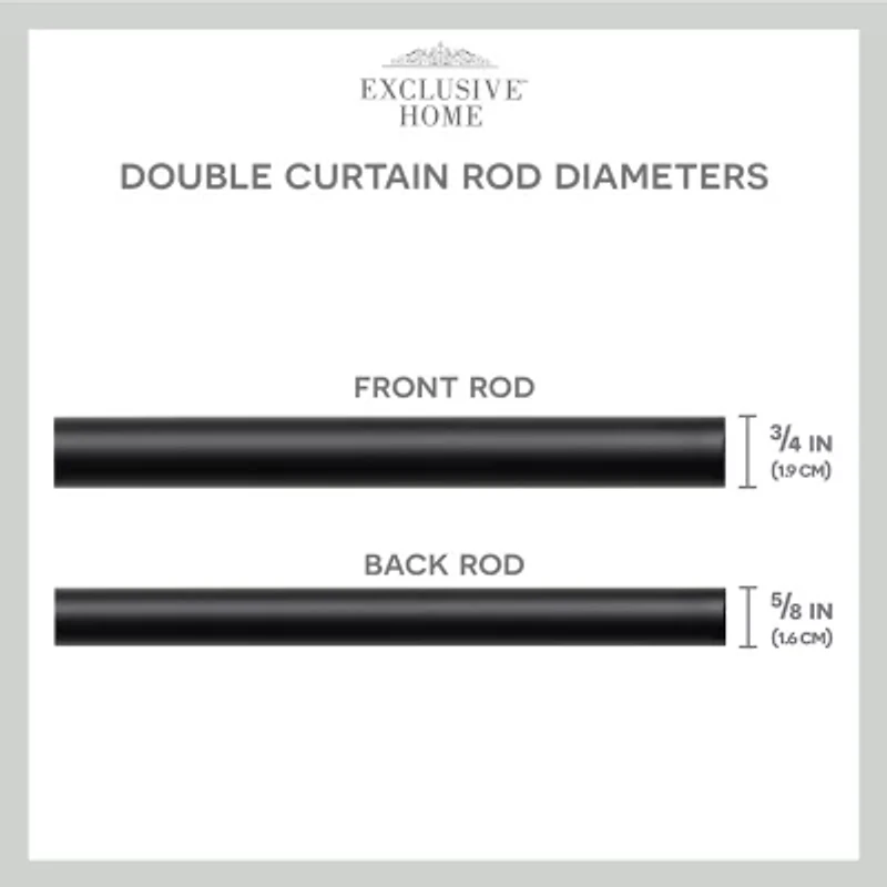 Exclusive Home Curtains Ogee/Topper Double Double Curtain Rod