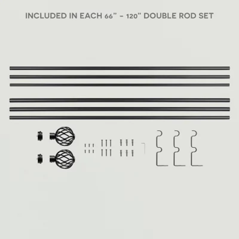 Exclusive Home Curtains Ogee/Topper Double Double Curtain Rod