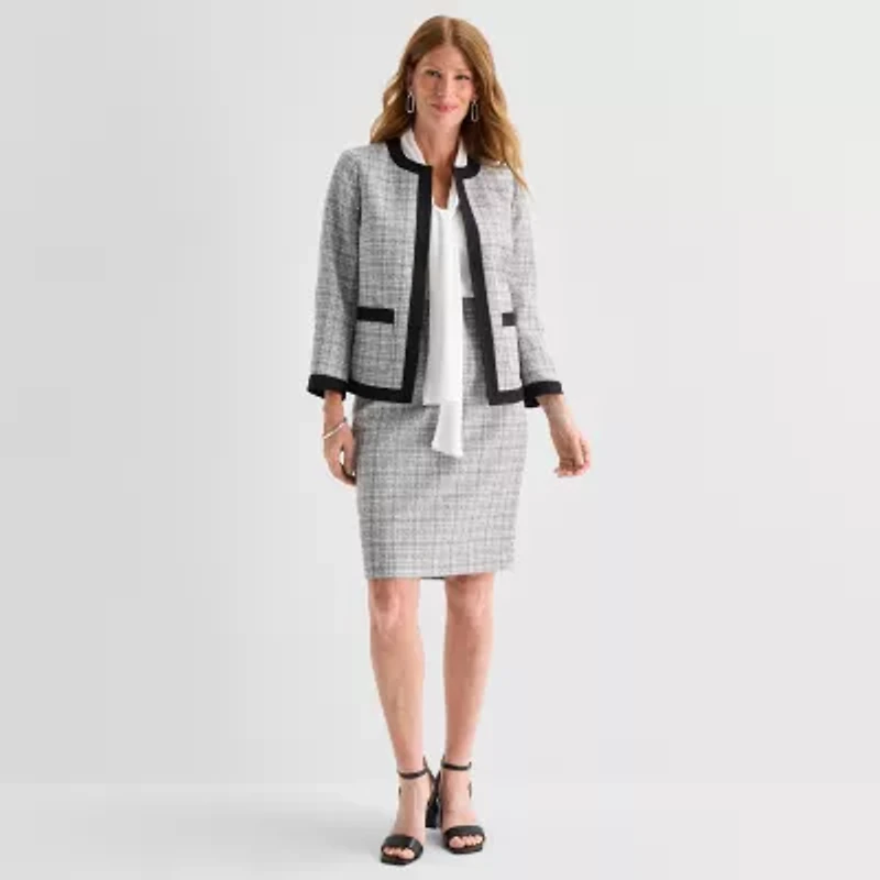 Black Label by Evan-Picone Tweed Womens Suit Skirt
