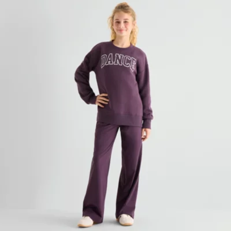 Xersion Little & Big Kid Girls Mock Neck Fleece Long Sleeve Sweatshirt