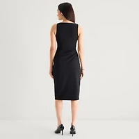 Marc New York Womens V Neck Sleeveless Sheath Dress