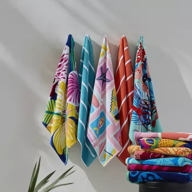 Outdoor Oasis Shark Jacquard Beach Towel