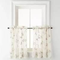 Regal Home Meadow Embroidered 2-pc. Rod Pocket Window Tier