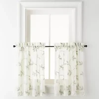 Regal Home Meadow Embroidered 2-pc. Rod Pocket Window Tier