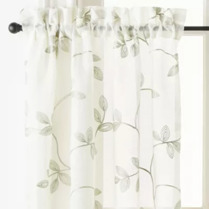Regal Home Meadow Embroidered 2-pc. Rod Pocket Window Tier
