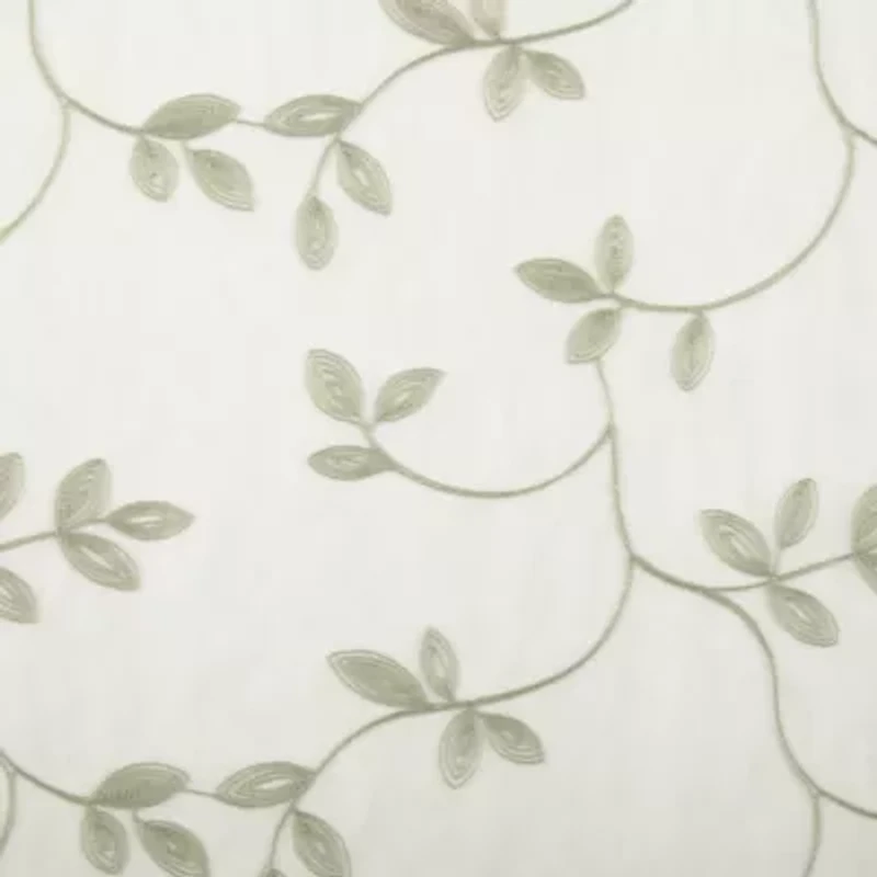 Regal Home Meadow Rod Pocket Embroidered Sheer Single Curtain Panel