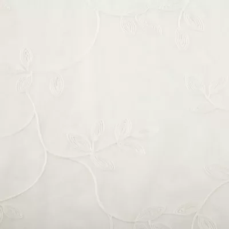 Regal Home Meadow Rod Pocket Embroidered Sheer Single Curtain Panel