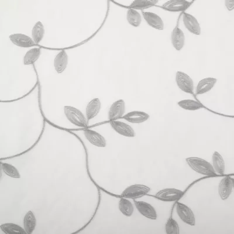 Regal Home Meadow Rod Pocket Embroidered Sheer Single Curtain Panel