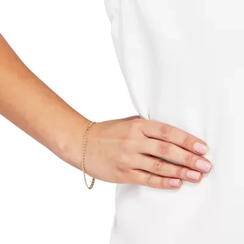 Made in Italy Womens 14K Gold Hollow 7.5 Inch Link Bracelet