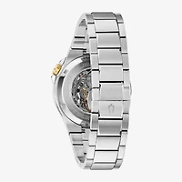 Bulova Maquina Mens Automatic Silver Tone Stainless Steel Bracelet Watch 98a224