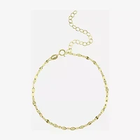 Silver Treasures Womens 14K Gold Over Silver 9 Inch Semisolid Ankle Bracelet