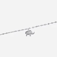 Silver Treasures Elephant Womens Sterling Silver Semisolid Ankle Bracelet