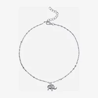 Silver Treasures Elephant Womens Sterling Silver Semisolid Ankle Bracelet