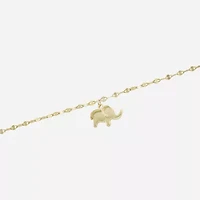 Silver Treasures Elephant Womens 14K Gold Over Silver Semisolid Ankle Bracelet